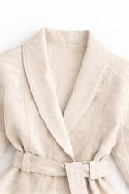 Beige trench coat on a white background