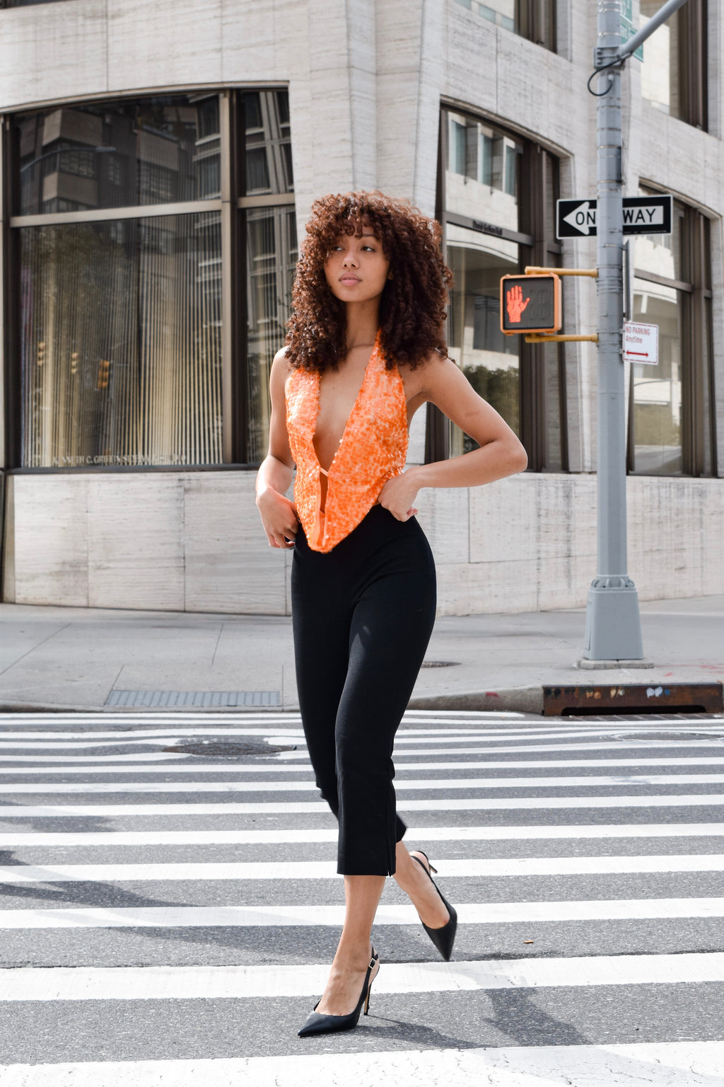 Sunset Disco Sequin Halter Top