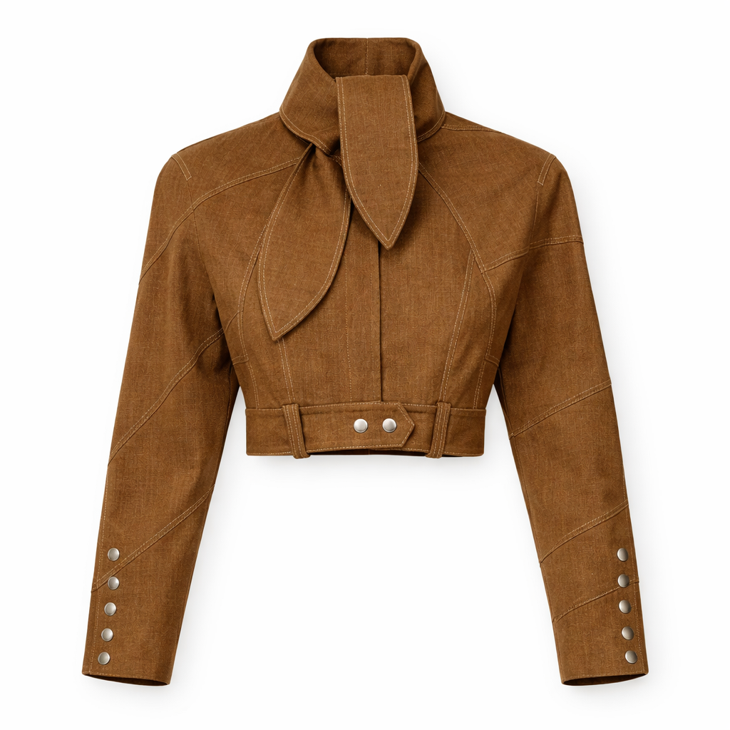 Best Women’s Cropped Brown High-Collar Jacket – Trendy 2026 Outerwear