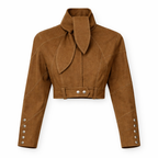 Best Women’s Cropped Brown High-Collar Jacket – Trendy 2026 Outerwear